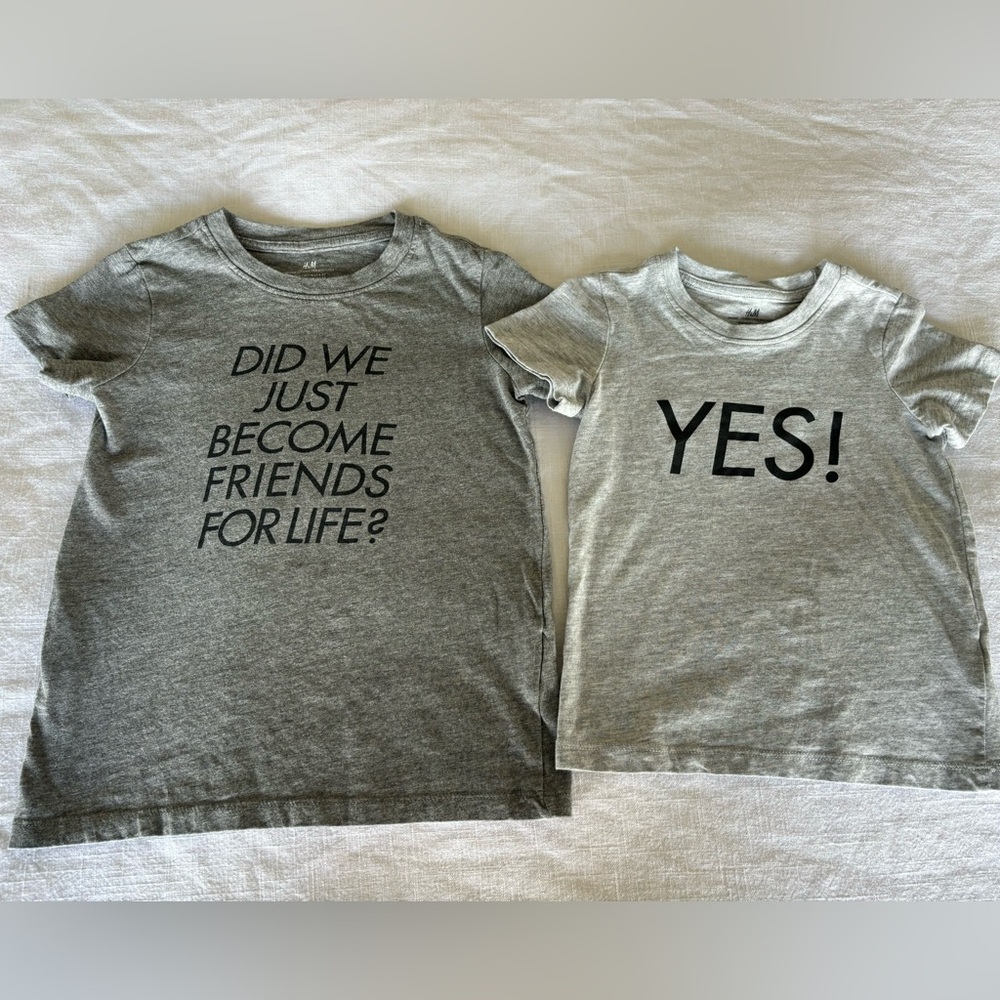 H&M washed never worn sibling set shirts